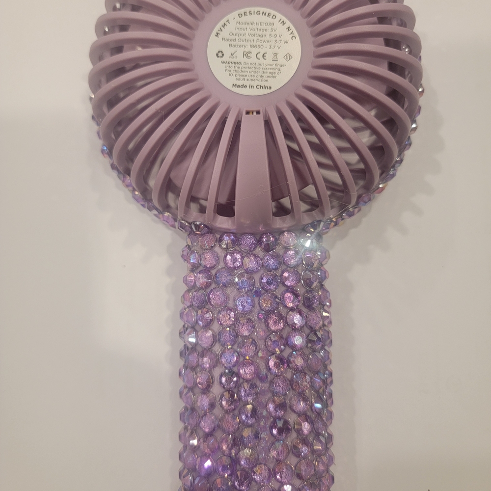 Lavender Crystal Handheld Fan - Picture 3 of 6